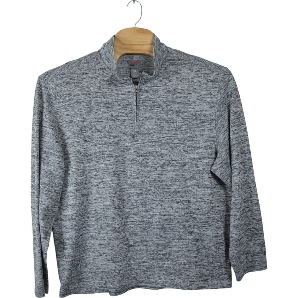 Falcon Point XL Gray Space-Dye 1/4 Zip Pullover